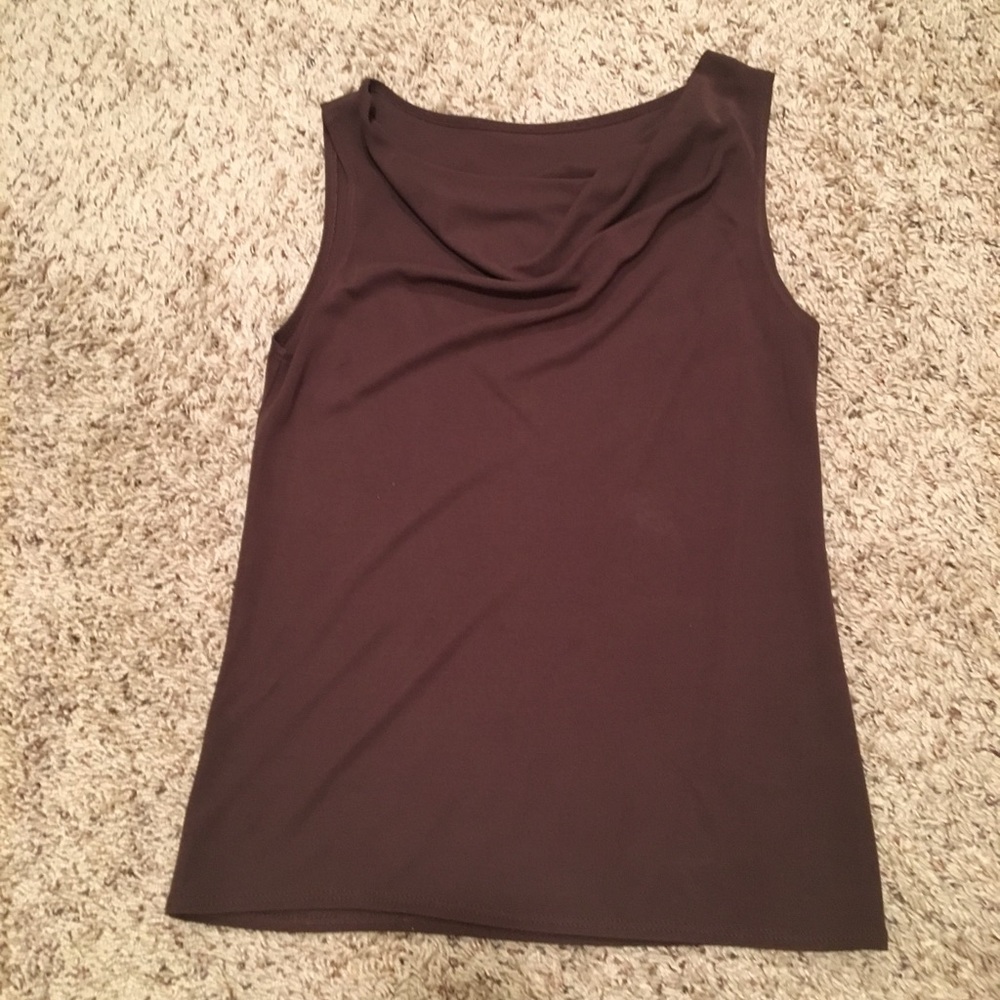 Draped/cowl neck sleeveless blouse